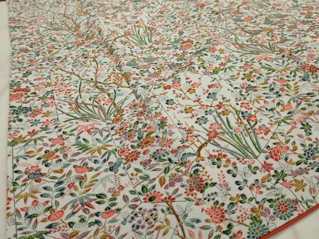 平和屋着物■上質な小紋　亀甲草花文　正絹　逸品　AABF7121tn - Image 3