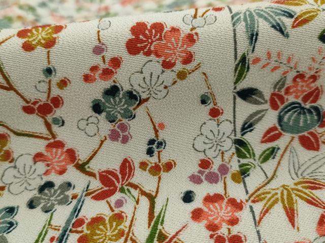 平和屋着物■上質な小紋　亀甲草花文　正絹　逸品　AABF7121tn - Image 4