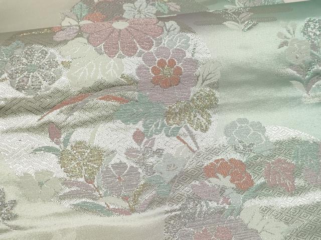平和屋着物▼六通柄袋帯　花丸文　金銀糸　正絹　逸品　AABF7945wj - Image 3