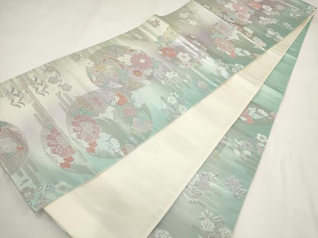 平和屋着物▼六通柄袋帯　花丸文　金銀糸　正絹　逸品　AABF7945wj - Image 4