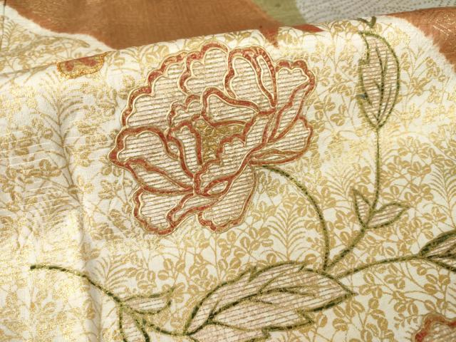 平和屋着物●訪問着　駒刺繍　花蝶文　金彩　正絹　逸品　AABF9020ck - Image 7