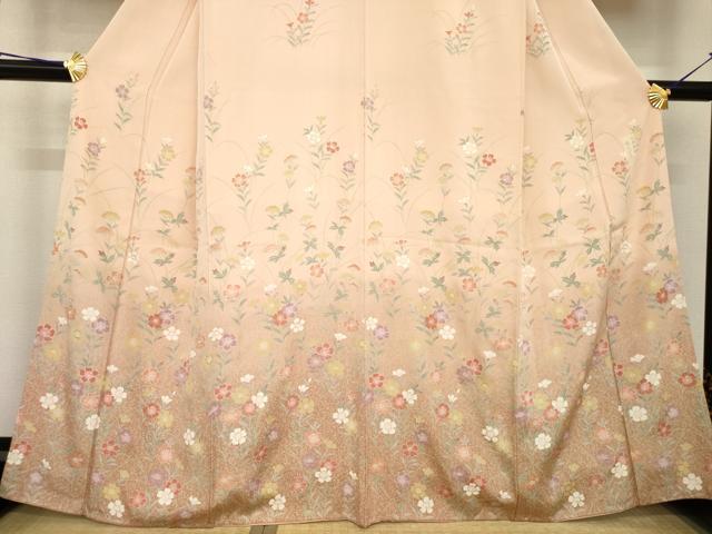 平和屋着物●訪問着　草花文　京都清水地主神社　暈し染め　金彩　正絹　逸品　AABF9611ck - Image 3