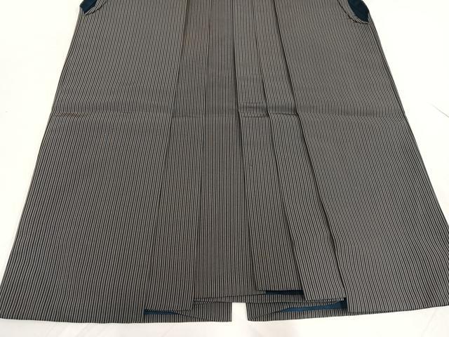 平和屋着物●男性　馬乗り袴　縞　正絹　逸品　AABG1088ph - Image 4