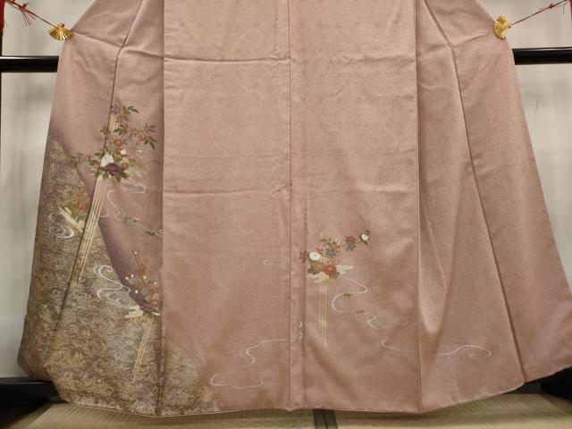 平和屋着物■訪問着　刺繍　草花文　暈し染め　金糸　金銀彩　正絹　逸品　AABG3065st - Image 3