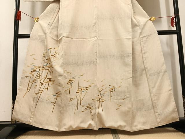 平和屋着物●訪問着　お召地　樹林文　正絹　逸品　AABG4152ph - Image 3