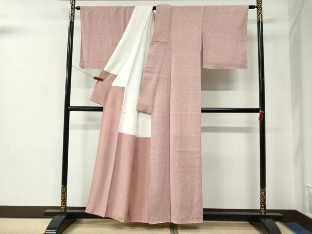 平和屋着物●重要無形文化財　人間国宝　中村勇二郎　江戸小紋　葡萄小紋柄　正絹　逸品　未使用　CABC6659yc - Image 3