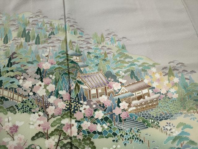 平和屋着物●京友禅作家　外池雅峰　訪問着　樹林風景文　暈し染め　正絹　逸品　未使用　CABC6664yc - Image 3