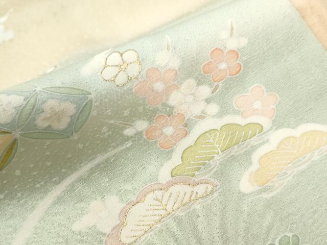 平和屋着物●訪問着　駒刺繍　花車文　暈し染め　金彩　正絹　逸品　未使用　CABC6724yc - Image 7