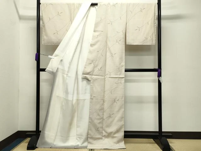 平和屋着物●本塩沢　枝花文　証紙付き　ロング丈　正絹　逸品　未使用　CABC8318gh - Image 3