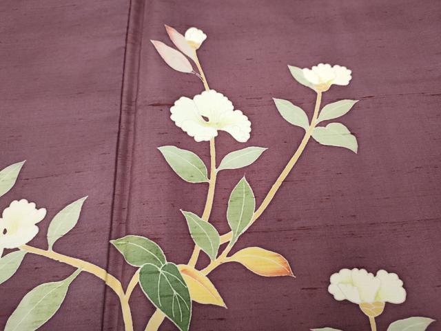 平和屋着物●本加賀友禅作家　成竹登茂男　訪問着　白山紬　枝花文　正絹　逸品　CABD0258ut - Image 3