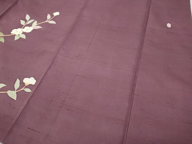 平和屋着物●本加賀友禅作家　成竹登茂男　訪問着　白山紬　枝花文　正絹　逸品　CABD0258ut - Image 5