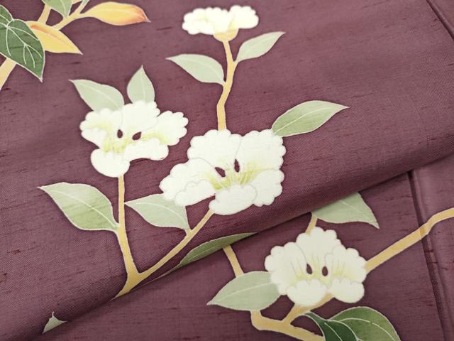 平和屋着物●本加賀友禅作家　成竹登茂男　訪問着　白山紬　枝花文　正絹　逸品　CABD0258ut - Image 6