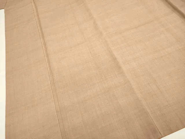 平和屋着物●結城紬　色無地　濃い赤香色　正絹　逸品　DABB9760du - Image 4