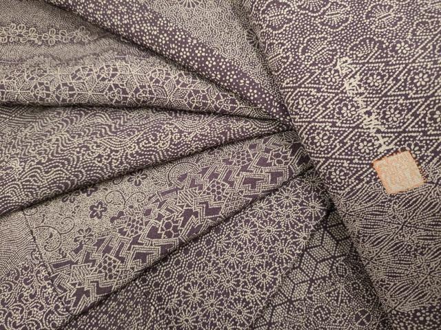 平和屋着物●江戸小紋染工房　小林染芸　小林茂徳　江戸小紋　寄せ小紋柄　百柄　正絹　逸品　DABB9762du - Image 7