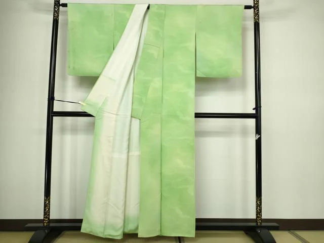 平和屋着物■上質な小紋　雲重ね文　暈し染め　正絹　逸品　DABC0445sf - Image 3