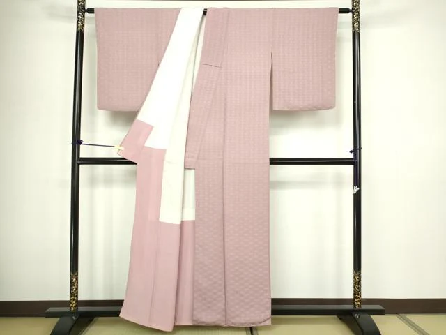 平和屋着物■上質な色無地　花菱文　紅藤色　正絹　逸品　DABC0447sf - Image 3