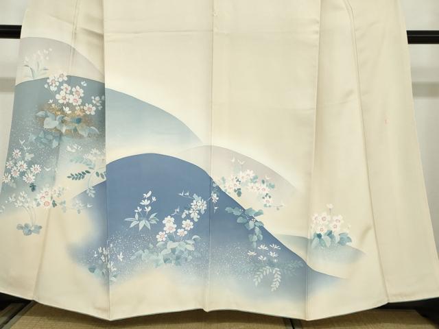 平和屋着物●訪問着　作家物　草花文　金彩　正絹　逸品　DABC2078ud - Image 4