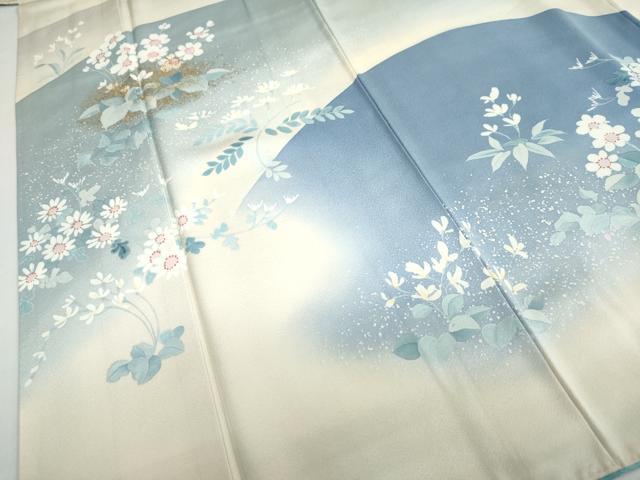 平和屋着物●訪問着　作家物　草花文　金彩　正絹　逸品　DABC2078ud - Image 5