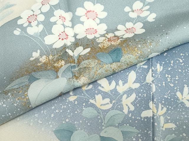 平和屋着物●訪問着　作家物　草花文　金彩　正絹　逸品　DABC2078ud - Image 7