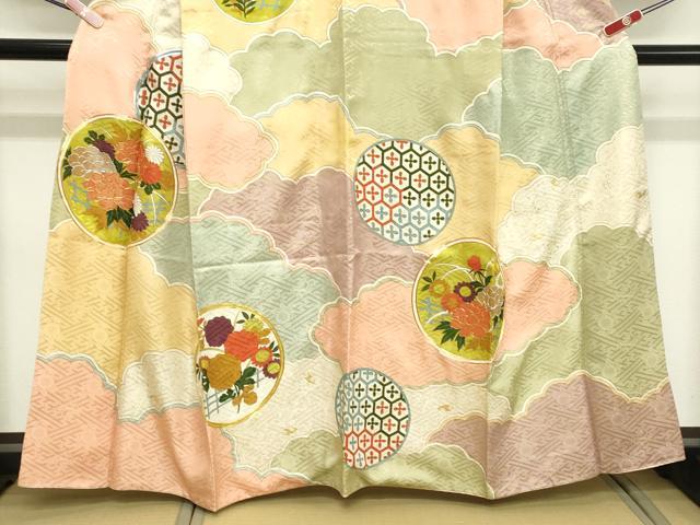 平和屋着物■訪問着　駒刺繍　牡丹花丸文　金彩　正絹　逸品　DABC4941cd - Image 3