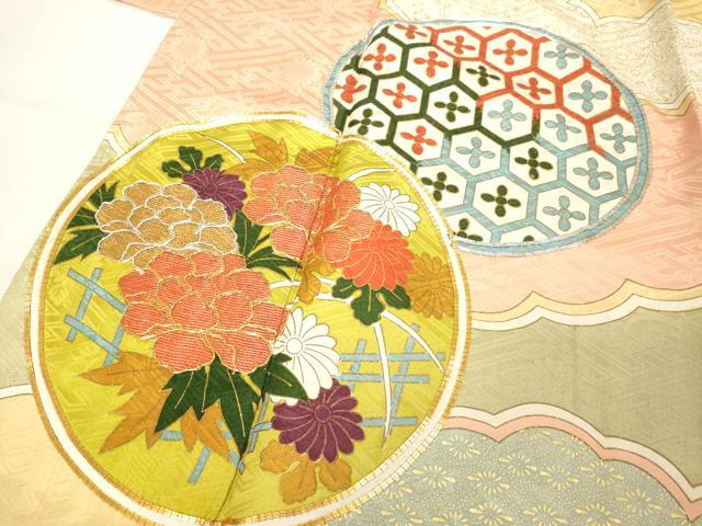 平和屋着物■訪問着　駒刺繍　牡丹花丸文　金彩　正絹　逸品　DABC4941cd - Image 4