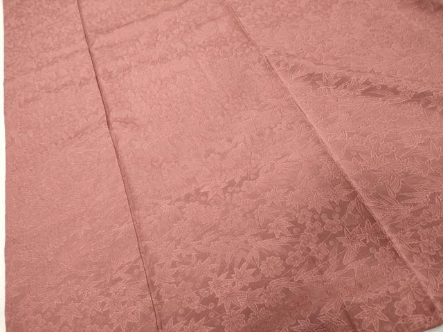 平和屋着物■上質な色無地　舞花地紋　退紅色　正絹　逸品　DABC4947cd - Image 4