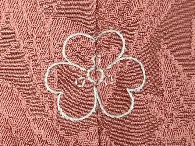 平和屋着物■上質な色無地　舞花地紋　退紅色　正絹　逸品　DABC4947cd - Image 5