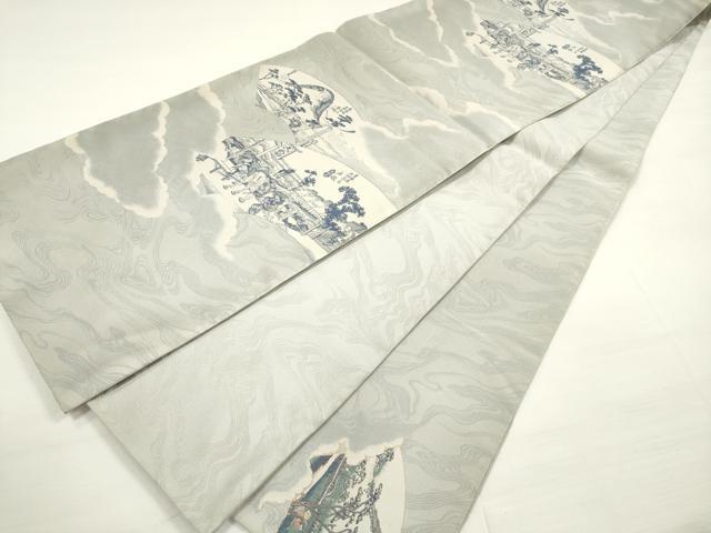 平和屋着物◎本場筑前博多織　太鼓柄袋帯　紹は東海道　金糸　正絹　逸品　DABC5691xg - Image 4