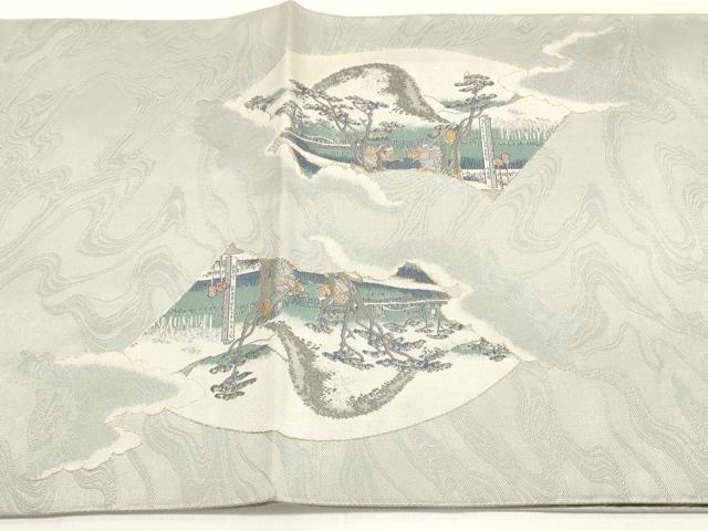 平和屋着物◎本場筑前博多織　太鼓柄袋帯　紹は東海道　金糸　正絹　逸品　DABC5691xg - Image 5