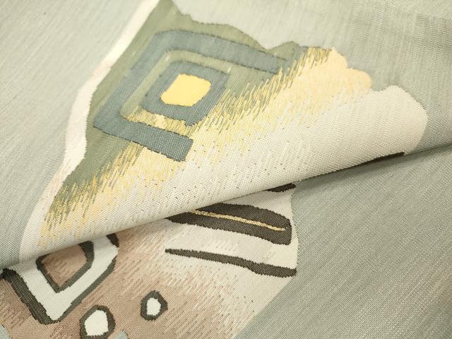 平和屋着物▼中国三大刺繍　蘇州刺繍　太鼓柄袋帯　抽象文様　金糸　正絹　逸品　未使用　DABC6337fe - Image 3