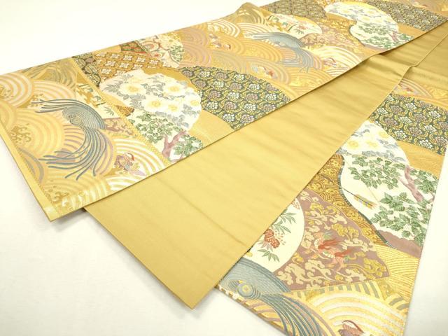 平和屋着物▼六通柄袋帯　唐織　鴛鴦吉祥花文　金糸　正絹　逸品　DABC6355fe - Image 5