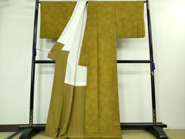 平和屋着物●極上　重要無形文化財　人間国宝　中村勇二郎　江戸小紋　名物裂　楓　鬼しぼ縮緬　逸品　DZAA8116kh6 - Image 3