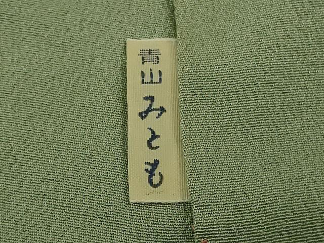 平和屋着物●極上　青山みとも　付下げ小紋　雪芝　兎　うさぎ　退紅色地　鬼しぼ縮緬　逸品　DZAB4388kh6 - Image 9