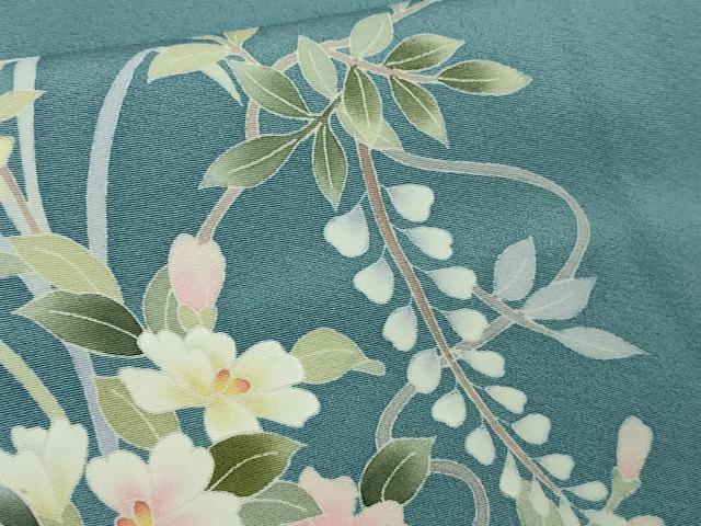 平和屋着物●極上　本加賀友禅作家　南克治　訪問着　草花文　暈し染め　薄花色地　逸品　DZAB4398kh6 - Image 8