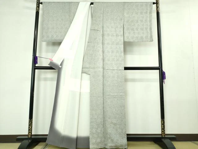 平和屋着物●極上　名門　藤娘きぬたや・総絞り　杢目絞り　小紋　鈴乃屋扱い　逸品　DZAB4399kh6 - Image 3