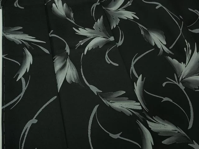 平和屋着物●極上　小紋　枝花文　黒地　逸品　未使用　DZAB4402kh6 - Image 5