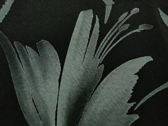 平和屋着物●極上　小紋　枝花文　黒地　逸品　未使用　DZAB4402kh6 - Image 7