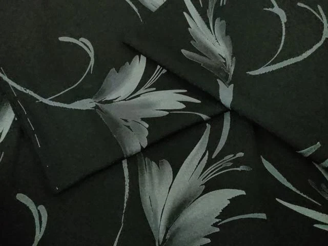 平和屋着物●極上　小紋　枝花文　黒地　逸品　未使用　DZAB4402kh6 - Image 8